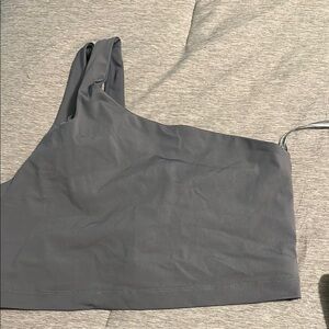 Fabletics Gray One-Shoulder Sports Bra